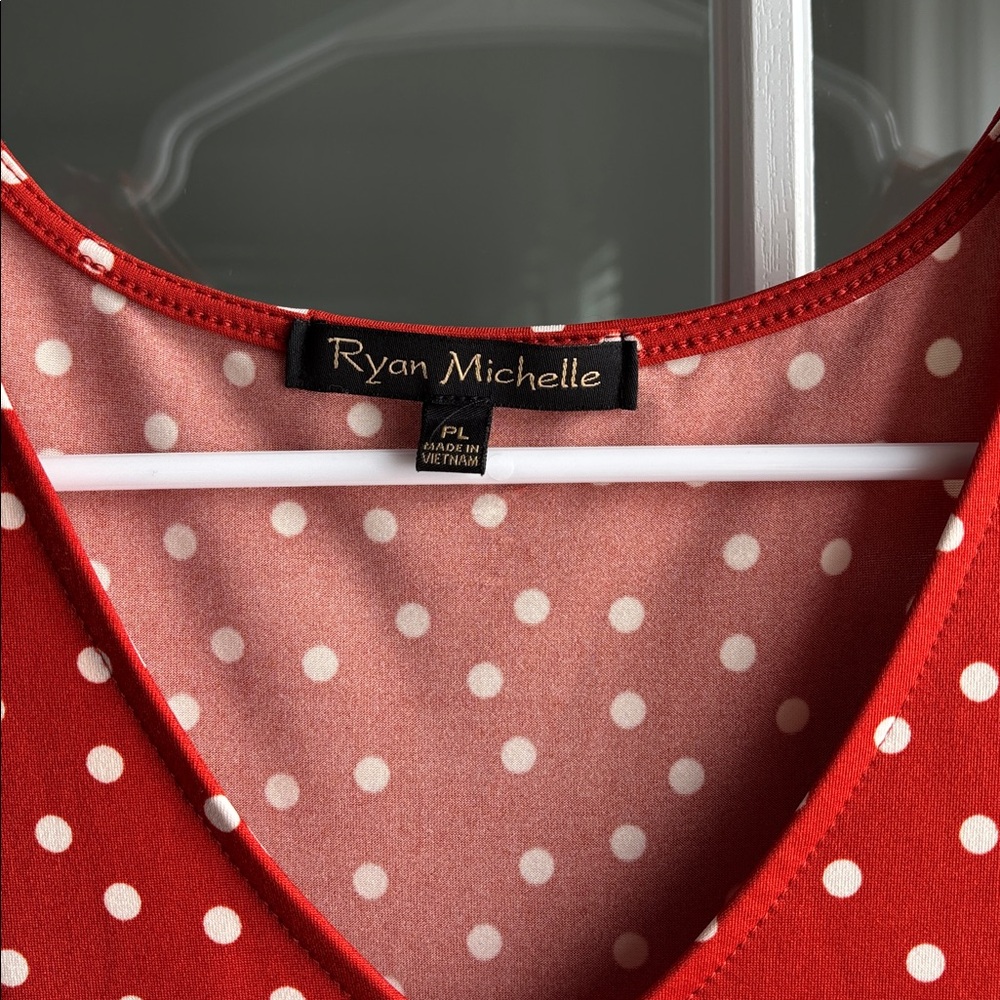 Women’s orange and white polka dot dress - Picture 2 of 4